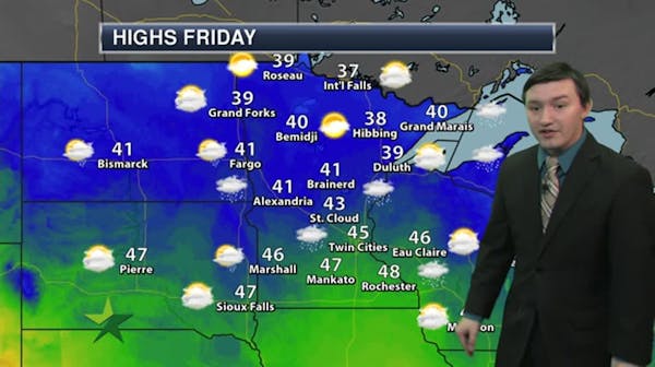 Morning forecast: Scattered showers, high of 47