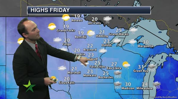 Afternoon forecast: Cold with snow showers; high 25