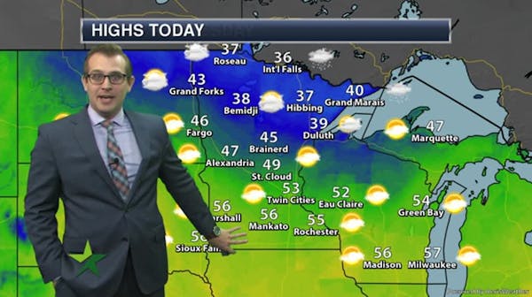 Evening forecast: Low- to mid-30s overnight