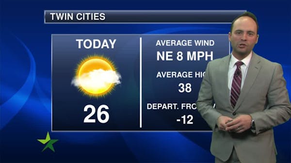 Morning forecast: Partly sunny and brisk; high of 28
