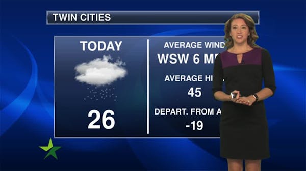 Morning forecast: Sunny start, then snow showers; high 26