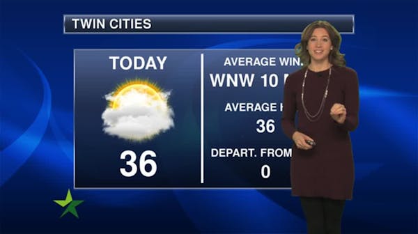 Afternoon forecast: Mostly cloudy, high 36