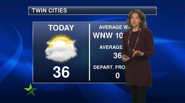 Morning forecast: Mostly cloudy, high 36