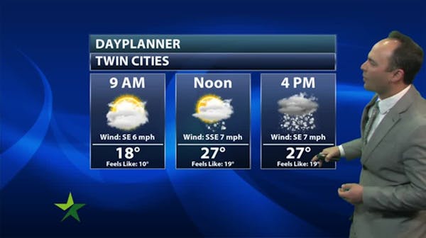 Morning forecast: Afternoon snow, up to an inch; high of 30