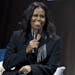 Former First Lady Michelle Obama is touring the country to promote her memoir, “Becoming.” The tour ends next month in New York City.