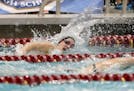 Maria Mattaini of Visitation, shown here swimming in the 100 freestyle in the 2017 state meet, helped the deep and balanced Blazers win a state title 