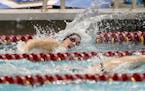 Maria Mattaini of Visitation, shown here swimming in the 100 freestyle in the 2017 state meet, helped the deep and balanced Blazers win a state title 