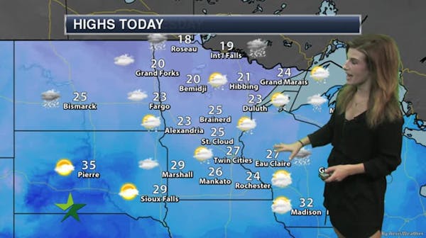 Afternoon forecast: Light snow on the way; high 27