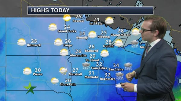 Afternoon forecast: Cloudy, low 30s