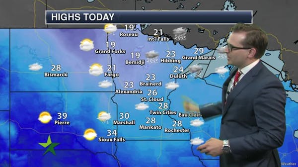 Afternoon forecast: Cloudy with a high of 28