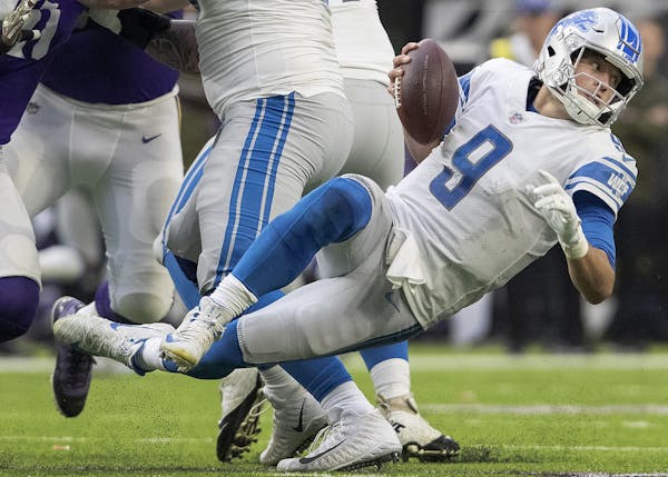 The Vikings roughed up Matthew Stafford with 10 sacks on Nov. 4 at U.S. Bank Stadium. Getting to Stafford also would be a boon Sunday at Detroit.