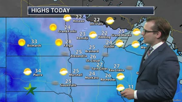 Afternoon forecast: Sunny and upper 20s