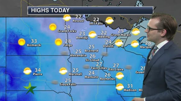 Evening forecast: Quiet, low of 15 in the Twin Cities