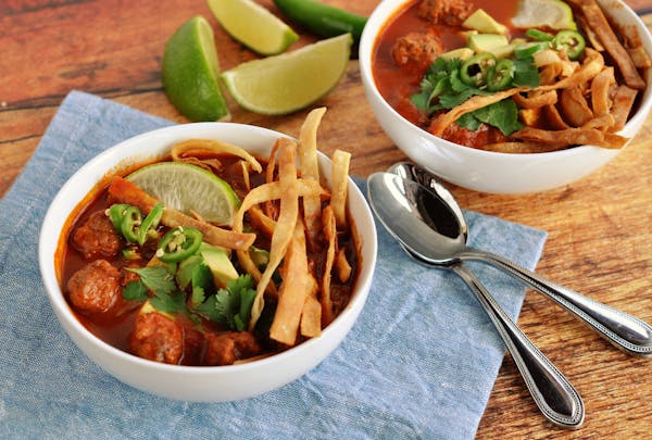 Albondigas Tortilla Soup. Photo by Meredith Deeds * Special to the Star Tribune