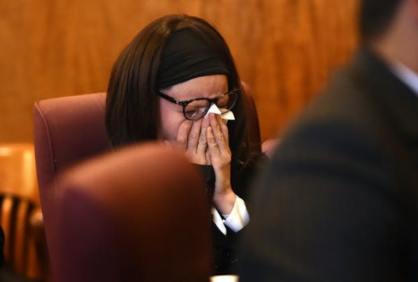 Rachel Kayl broke down at her sentencing hearing Wednesday for a 2016 crash that killed Mounds View High School students Bridget Giere and Stephanie C