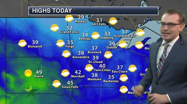 Afternoon forecast: Sunny with high of 40