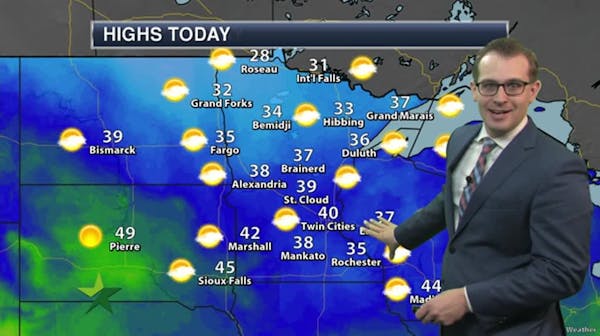 Morning forecast: Sunny with high of 40