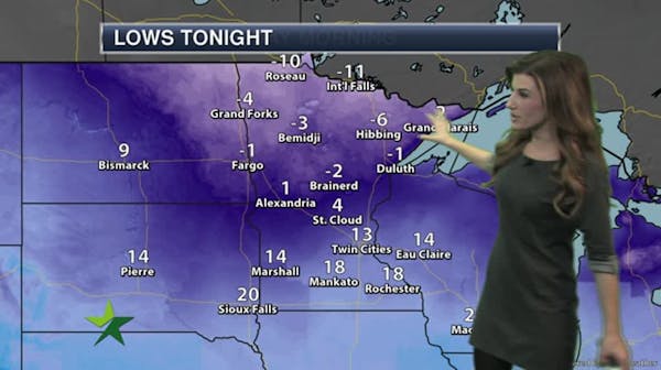 Evening forecast: Low of 16; more clouds and cold