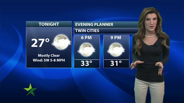 Evening forecast: Low of 27; record warmth possible ahead