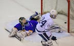 Hudson defensman Carter Maack's shootout goal against St. Michael-Albertville goaltender Blake Marhula was the difference in a 4-3 victory in the Schw