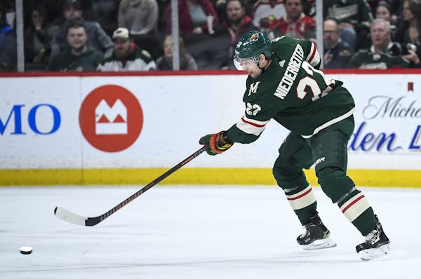 Wild forward Nino Niederreiter, back in his natural position at left wing, opened the scoring Tuesday in a shootout victory against the Kings.
