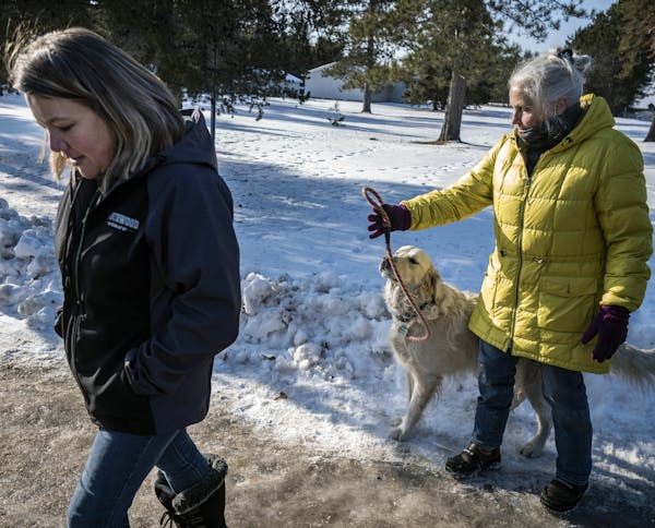 Kristin Kasinskas, left, said that around 4 p.m. Thursday, Jan. 10, 2019, Jeanne Nutter, left, and her dog, Henry, brought Jayme Closs to their their 
