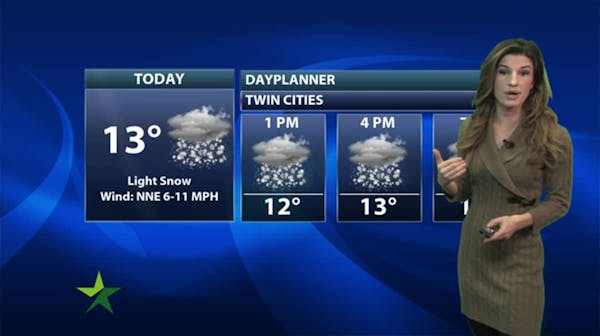 Afternoon forecast: Snow, then cold; high 13
