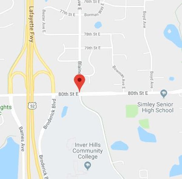 The area in Inver Grove Heights where a pedestrian was struck and killed Saturday, the latest in a string of deaths in the Twin Cities metro area.