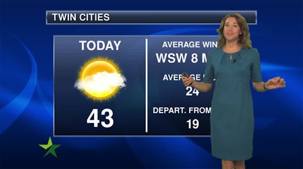 Morning forecast: Sunny and warm; high 43