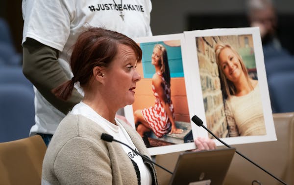 Karen Altman spoke at the hearing by photos of her daughter Katie Burke who was killed by a distracted driver.