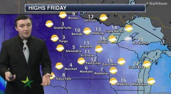 Afternoon forecast: Sunny and cold; high 12