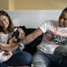 Lynx forward Rebekkah Brunson, right, and her wife, Bobbi Jo Lamar Brunson, enjoy spending time with their nearly 4-month-old son, Graham, at home in 