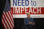 Tom Steyer answered an audience member's question during his Need to Impeach Town Hall on Wednesday night in Mineapolis.