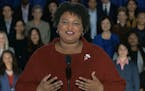 In this pool image from video, Stacey Abrams delivers the Democratic party's response to President Donald Trump's State of the Union address, Tuesday,