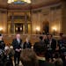 Gov. Tim Walz and Lt. Gov. Peggy Flanagan held the first press conference of their administration after their inauguration at the State Capitol St. Pa