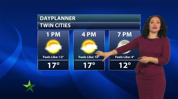 Afternoon forecast: Mostly sunny; high of 20