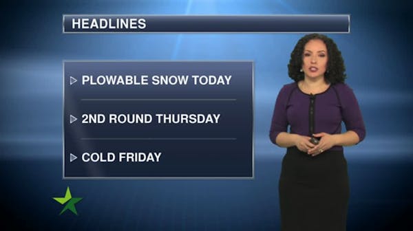Afternoon forecast: 2" to 4" today, more Wednesday night