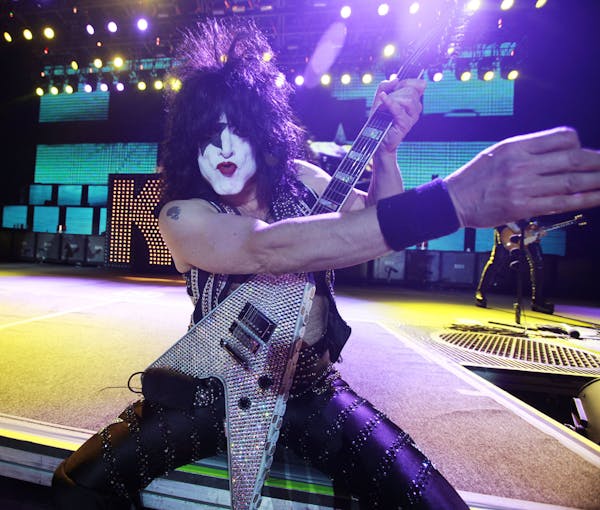 Paul Stanley with Kiss at the State Fair grandstand in 2010. The band’s End of the Road Tour rolls up Monday at Target Center in Minneapolis.