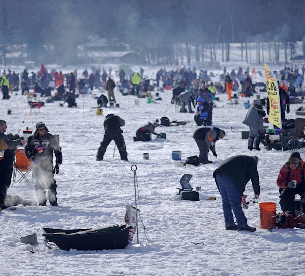 Nearly 10,000 anglers competed in the Brainerd Jaycees Ice Fishing Extravaganza on Saturday on Gull Lake. Prizes were awarded for the 150 biggest fish