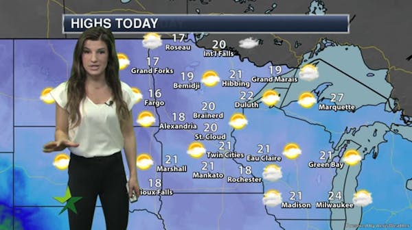 Afternoon forecast: Partly sunny, high of 21, snow tomorrow