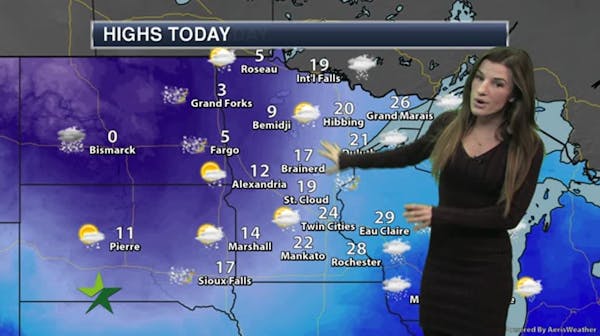 Afternoon forecast: Quick shot of snow, then wind and cold move in