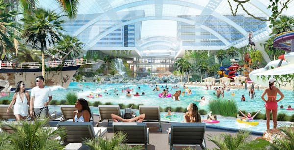 A rendering of the proposed water park beside the Mall of America shows what the $250 million facility might look like when it’s completed.