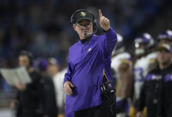 Minnesota Vikings head coach Mike Zimmer late in the fourth quarter at Ford Field Sunday December 23, 2018 in Detroit, MI.