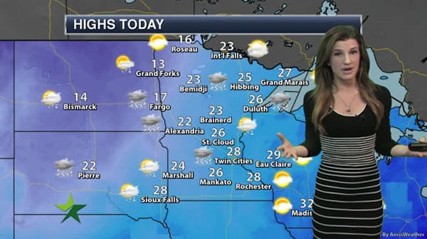 Afternoon forecast: Clouds moving in, high 28; snow tonight