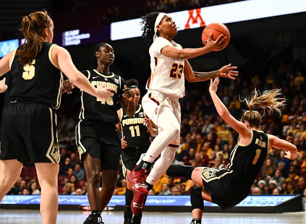 Gophers guard Kenisha Bell was third in the Big Ten in scoring (18.8) entering the weekend. She was tied for ninth in assists (4.3) and third in steal