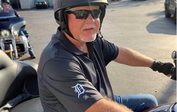 That man on the motorcycle needs no introduction in Fort Myers, Fla. — literally — but we’ll give you one anyway: he’s Detroit manager and for