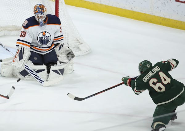 Wild right wing Mikael Granlund fired a bad-angle shot, with a predictable result, at Oilers goaltender Cam Talbot in the third period Thursday.