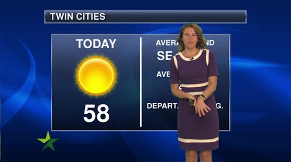 Afternoon forecast: Sunny, warm, beautiful; high 58