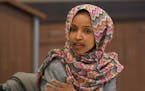 Rep. Ilhan Omar spoke to attendees of a Minneapolis immigration round table discussion in January.