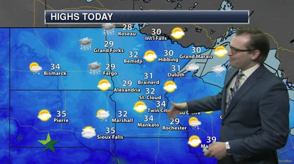 Morning forecast: A cold start, then high of 34
